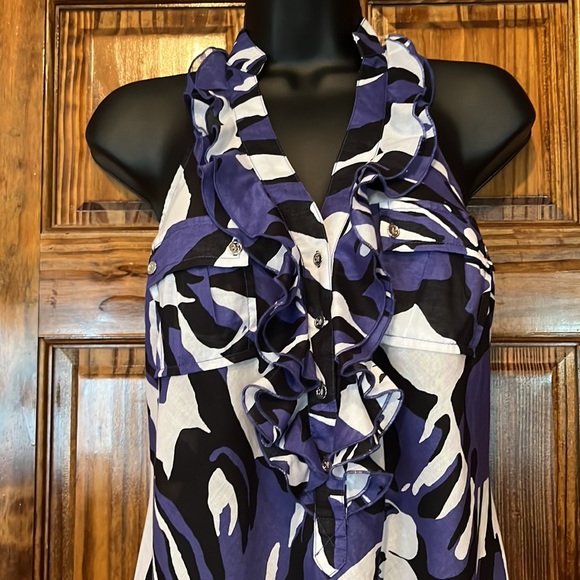 Express Floral Ruffle Sleeveless Tunic - Picture 5 of 12